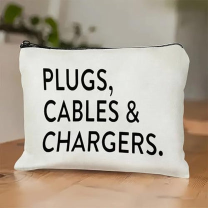 Plugs Cables & Chargers - Makeup Bag for Women Travel - Zipper Cosmetic Storage Bag with Vibrant Designs, Soft Fabric & Multi-Use Functionality (Gift for Birthdays, Graduation, Christmas) (Style A) - style: Style a