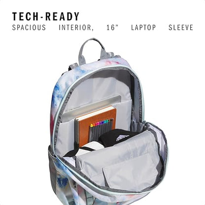 adidas Excel 7 School Backpack for Laptop, Gym and Travel, 34L, Tie Dye Wash Halo Mint Green/Grey/Pulse Magenta Pink/7, OSFA - color: Tie Dye Wash Halo Mint Green/Grey/Pulse Magenta Pink/7, size: One Size