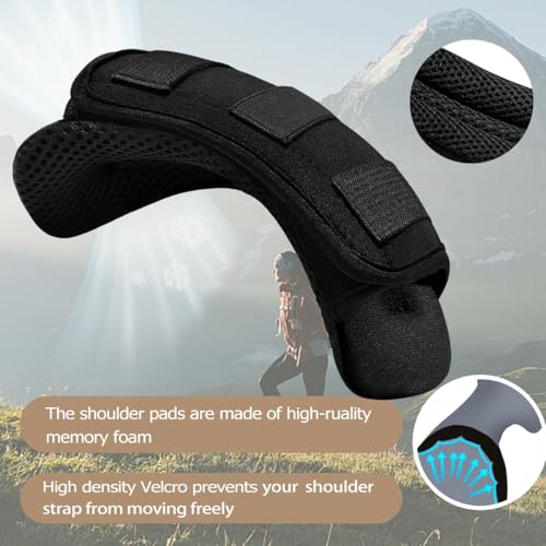ZINMARK 2Pcs Thick Cushioned Shoulder Pads, Anti-Slip Design and Breathable Mesh Pads for Shoulder Strap,Soft and Comfortable - color: Black