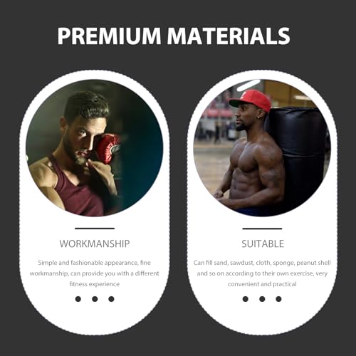INOOMP Boxing Sandbag Hanging Fitness Bag Thickened Empty Punching Bag Red Sturdy Pu Leather Karate Training for Home Gym Fitness Exercise