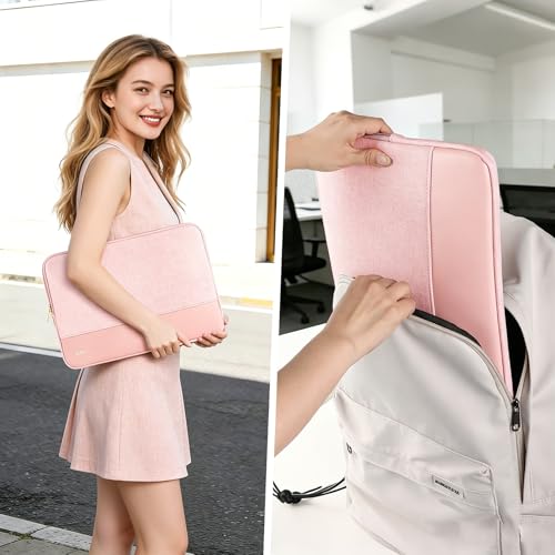 Laptop Case 15 inch, 15-16 inch Laptop Sleeve Compatible with MacBook Air 15 M4 A3241 M3 A3114 M2 A2941 2025-2023, Dell XPS 15, HP ASUS Lenovo Acer, Water-Resistant Computer Case Bag - color: Pink Color Blocking, size: 15-16 inch