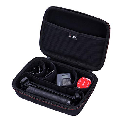 LTGEM Action Camera Case Compatible with GoPro Hero 13/12 / 11/10 / 9/8 / 7/6 / 5 / Go Pro MAX2 / MAX/Mission 1 PRO Action Camera, Accessories Carrying Storage Bag (Moveable Dividers)