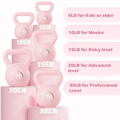 KHTO Kettlebells Fitness Exercise-Pink Strength Training Kettlebell Sets,Dumbbell Weights for Home Gym Equipment - style: 10LB