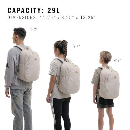 adidas Amplifier Backpack for Laptop, School and Gym, 28L, Alumina Beige/Rose Gold/Regular, OSFA - color: Alumina Beige/Rose Gold/Regular