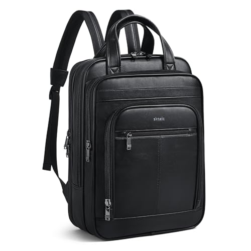 Shrrie 15.6" Laptop Backpack,Business Work Backpack Briefcase,Durable Computer Backpack for Office,Travel,College,Two-tone Black