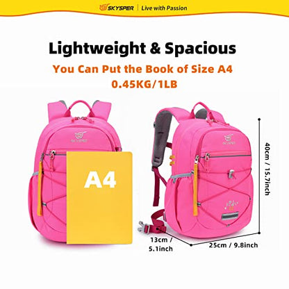 SKYSPER Kids Backpack 12L Children School Bag Child Boy Girl Pack Ages 4-8 for Traveling Day Trips Classes Camping - color: Pink, size: Small