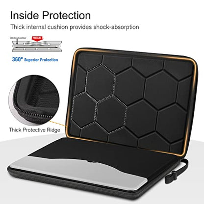 FINPAC 14-inch Hard Laptop Sleeve Case Compatible with Acer Chromebook Lenovo, HP, ASUS, Dell, Acer Laptop Notebook Ultrabook, Water-Resistant Shockproof Computer Bag, Black - color: Black, size: 13.5-14-inch Laptop/Notebook