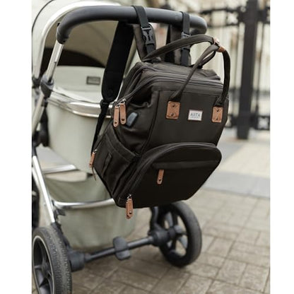 Diaper Bag Backpack, Multifunction Diaper Bag with Changing Station, Stylish Baby Bags, Large Unisex Diaper Backpack for Mom and Dad, Baby Registry Search, Portable Changing Pad – Black Brown - color: Black Brown