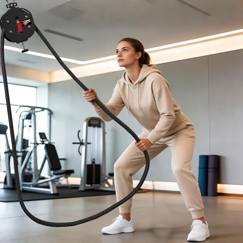 Endless Rope Trainer, Portable Pulley System with Adjustable Resistance, Home Gym Suspension Infinity Rope with 14 FT Closed-Loop, for Grip, Arms, Back, Body Coordination Exercises