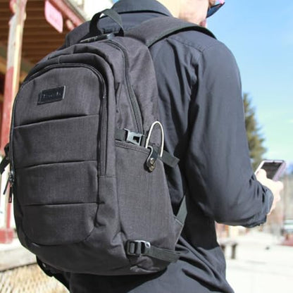 Tzowla Travel Laptop Backpack Water Resistant Anti-Theft Bag with Lock - color: A-black, size: Standard 15.6 inch