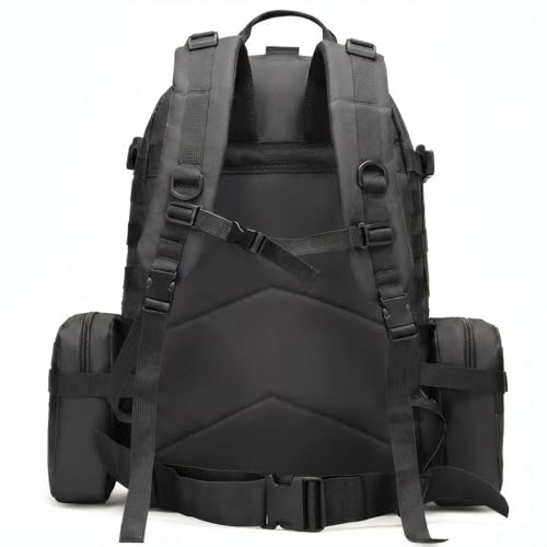 Military Tactical Backpack for Men 60L Waterproof Bug Out Bag Survival Rucksack Go Bag Emergency Molle System Army 3 Day Assault Pack for Hiking Hunting Camping Black - color: Black