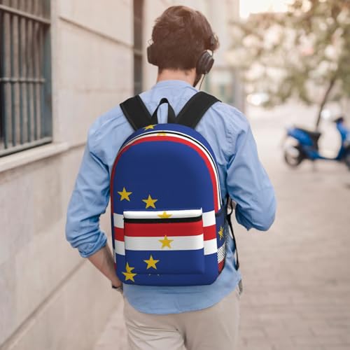 MZERSE Sports Gym Backpack Flag Of Cape Verde, Multi Pocket Daypack, Water Resistant Casual Backpack for Men Women, Perfect for Travel and Beach - color: Pattern (1111)