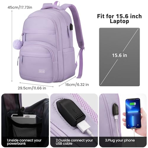 YAMTION Laptop Backpacks 214-Purple - color: Purple, size: 15.6 inch (1 pack)