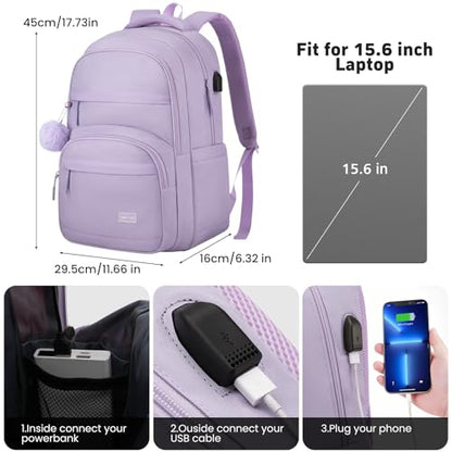 YAMTION Laptop Backpacks 214-Purple - color: Purple, size: 15.6 inch (1 pack)