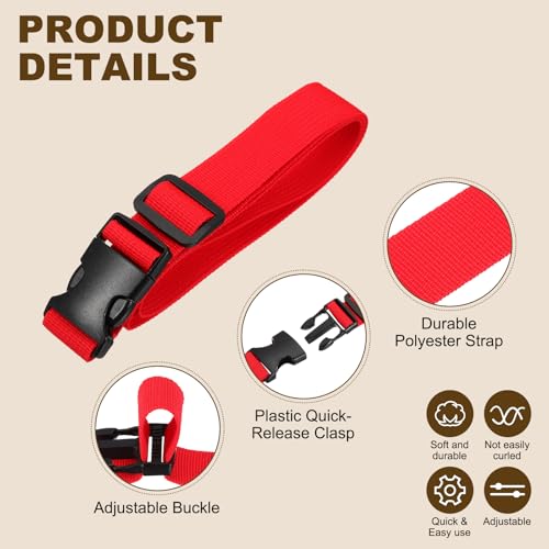 PATIKIL Utility Straps with Quick Release Buckle, (1 Inch x 3 Feet, Red) (3 Pcs) Adjustable Luggage Polyester Straps Backpack Webbing, Suit for Sleeping Bag/Camping/Hiking - color: Red, size: 1 Inch x 3 Feet