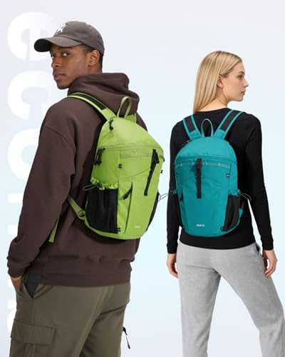 ECOHUB 15L Ultra-Lightweight Packable Backpack, Casual Daypack for Daily Use, Small Hiking & Travel, Foldable Backpack, Water-Resistant Nylon, Reflective Design - color: Green