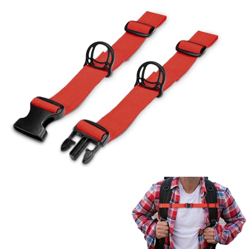 Outdoor Backpack Chest Straps, Adjustable Sternum Strap for Backpacks Replacement, Camping Hiking Backpack Straps With Quick Release Buckle (Red of 1pcs) - color: Red 1pcs