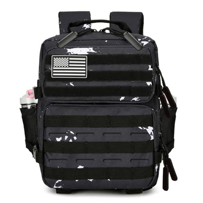 9L Mini Tactical Backpack for Men and Women Tactical Backpack Small for Hiking Small Tactical Bag Fitness Pack - color: Black & White Dots