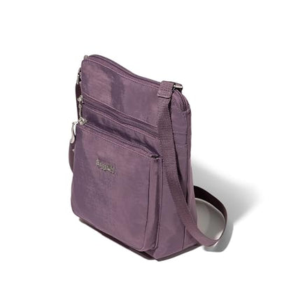 Baggallini Pocket Crossbody Bags for Women 8x8 Small Lightweight Durable Water-resistant Travel Purse W/Rfid - color: Misty Purple