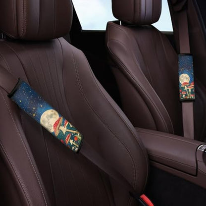 Forchrinse Red Mushroom Starry Night Car Seat Belt Cover Pad for Women Men Soft Auto Seatbelt Shoulder Pads 2 Pack - color: Red Mushroom Starry Night