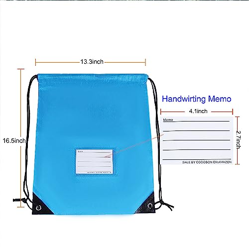 CODOBON 16 Pack Drawstring Bags,Bulk Draw String Backpack, DIY Gym Sports Cinch Bag Sackpack for Women Men, Sky Blue - color: Sky Blue
