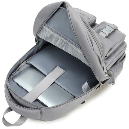 abshoo Large Heavy Duty Backpack For School College Bookbag Casual Multi Pocket Travel Backpacks - color: Grey