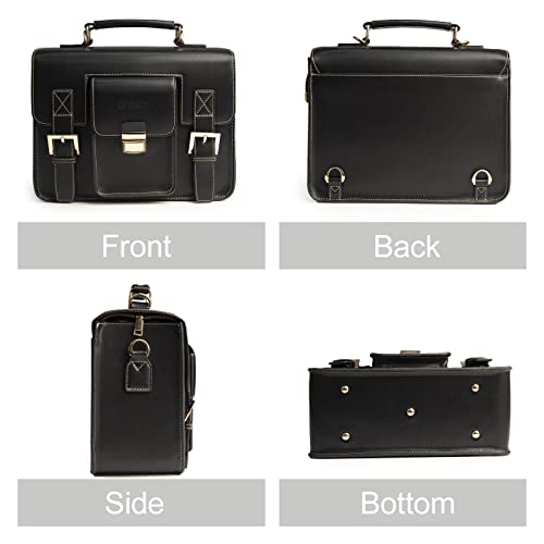 Cwatcun 3-in-1 Retro Camera Bag, PU Leather Camera Crossbody/Backpack/Case - color: Black, size: Small