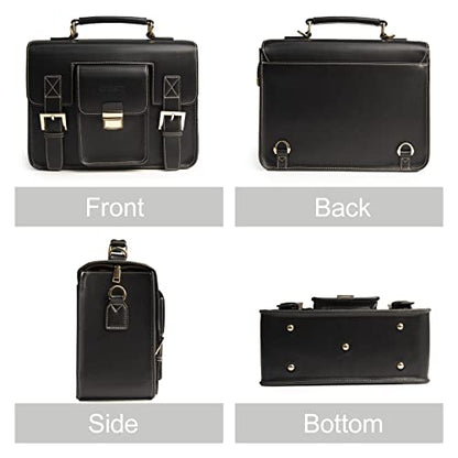 Cwatcun 3-in-1 Retro Camera Bag, PU Leather Camera Crossbody/Backpack/Case - color: Black, size: Small