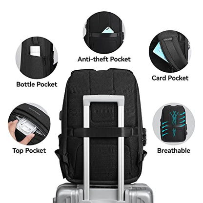 MARK RYDEN Anti Theft Backpack with TSA Approved Lock and Scratch Resistant Shell, Waterproof Travel Backpack, USB Laptop Backpack for Men Fits 15.6 Inch Notebook