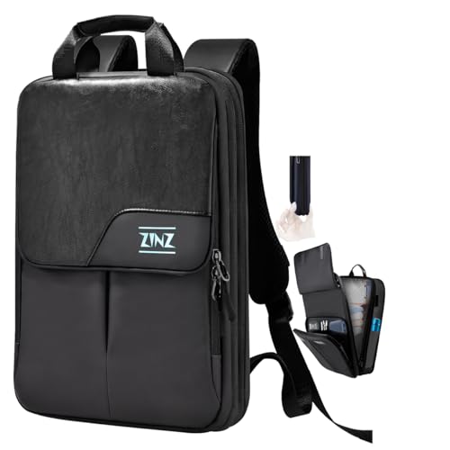 ZINZ Slim & Expandable Laptop Backpack 15.6 16 17 inch Travel Business Backpack Water-Resistant Daypack for Men and Women，Black - color: Black