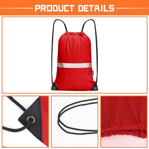 AYKRM Custom Red Drawstring Backpack Bag work Sackpack logo - color: Red-logo