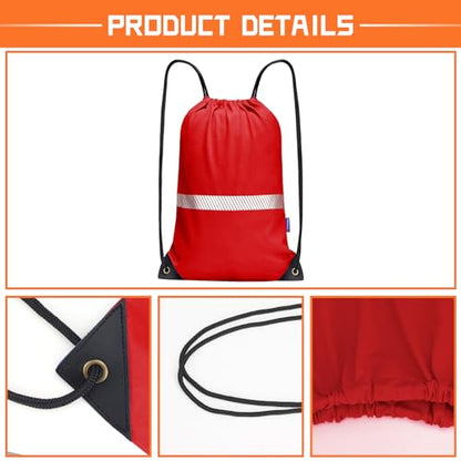 AYKRM Custom Red Drawstring Backpack Bag work Sackpack logo - color: Red-logo