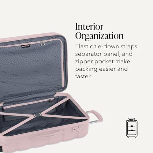 SwissGear 7366 Signature Hardside Expandable Luggage with Spinner Wheels, TSA Lock, Pink, Checked-Medium 23-Inch - color: Pink, size: Checked-Medium 23-Inch