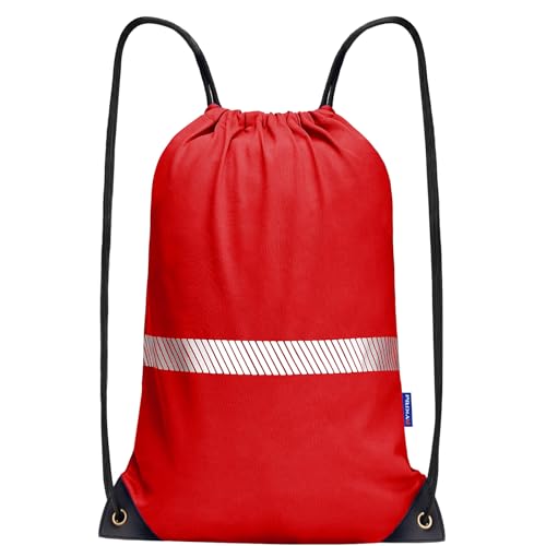 AYKRM Red Drawstring Backpack Bag work Sackpack - color: Red