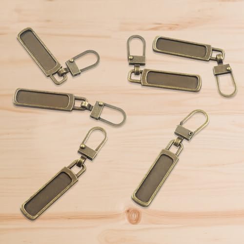 Unlorspy 6Pcs Upgraded Zipper Pull Replacements, Universal Detachable Slider Handles for Purses, Jackets, Backpacks, Boots, Coats, Luggage&Jeans(Bronze) - color: Bronze