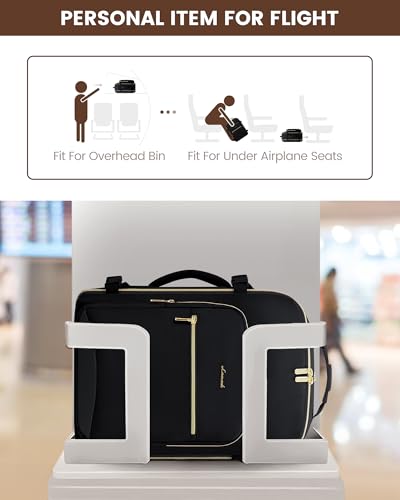 LOVEVOOK 40L Travel Backpack Flight Approved Carry on Backpack,3 Packing Cubes,Waterproof Personal Item Travel Bag,TSA Carry on Luggage Suitcase Travel Essentials,Gifts for Women & Men,fits 17" Laptop - color: Grayish-brown - Dark Brown, size: Large-40L-4