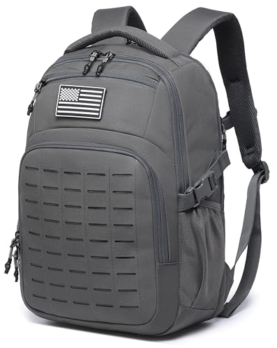 Wotony Military tactical backpack Laser-Cut MOLLE Webbing, backpack for men small tactical assault bag (dark gray, 18.5 inch) - color: Dark Gray, size: 18.5 inch
