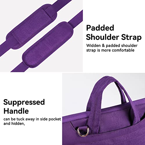 Voova 17 17.3 Inch Laptop Sleeve Case, Slim Women Men Shoulder Hand Bag Compatible with Razer Blade Pro 17, Lenovo Dell Asus Acer HP Notebook Messenger Briefcase with Strap, Waterproof, Purple - color: Purple, size: 17-17.3 In