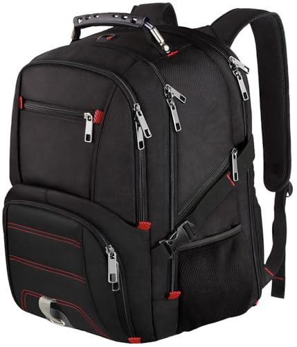 LTINVECK Travel Laptop Backpack, Extra Large Backpack for Men Women, TSA Friendly Heavy Duty Big Business Computer Bag Tech Backpacks Bag Fit 17 Inch Laptops, RFID Backbag - color: Black