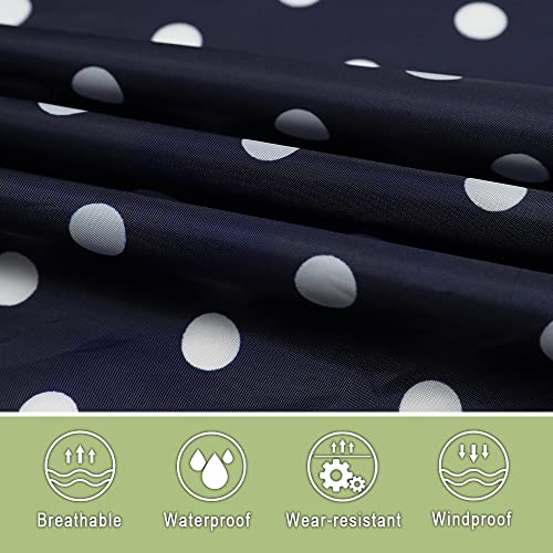 Fashion Hooded Rain Poncho Waterproof Raincoat Jacket with pocket for Women/Men/Adult - color: A-blue Dot