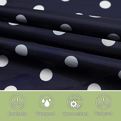 Fashion Hooded Rain Poncho Waterproof Raincoat Jacket with pocket for Women/Men/Adult - color: A-blue Dot