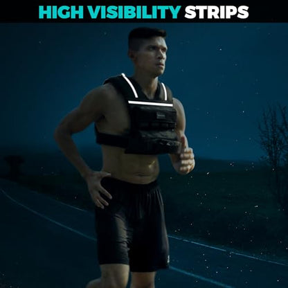 35lb/45lb Weighted Vest Men , Adjustable Rucking Vests for Walking with Reflective Stripe, 1.2" Ultra Thick Shoulder Padding Strength Training Workout Vest for Running GYM Home, Detachable Iron Weights - size: 2-45 LBS