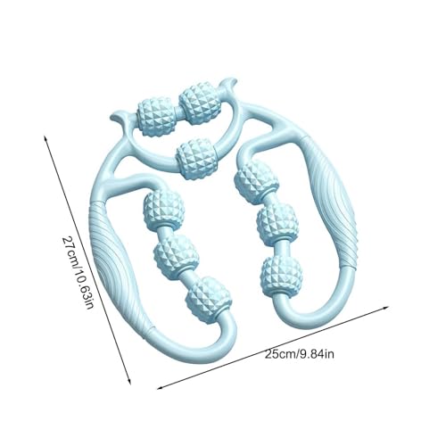 Circular Leg 9 Separate Rollers Leg Roller 360 Degree Massage Clamp Design for Athletes, Runners, Post-Workout, Home Gym, Sky Blue - color: Sky Blue