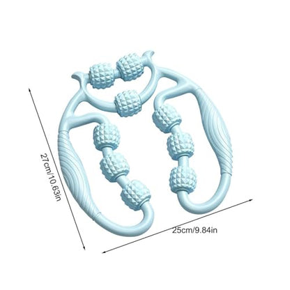 Circular Leg 9 Separate Rollers Leg Roller 360 Degree Massage Clamp Design for Athletes, Runners, Post-Workout, Home Gym, Sky Blue - color: Sky Blue