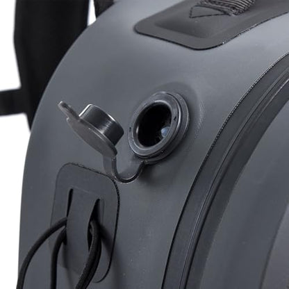 Xelfly Waterproof Fishing Backpack G2 with Rod Holder, Inflatable Air Valve, Padded Waist Straps & Gear Loops - Submersible Zipper, Rugged Top Handle, Adjustable Attachments (Gray) - color: Gray, size: G2 Backpack