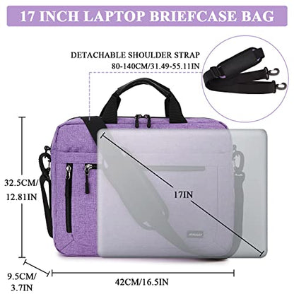 RAVUO Laptop Bag for Women, Water Resistant Lightweight 17inch Shockproof Laptop Shoulder Bag Sleeve Case Business Briefcase with Shoulder Strap Purple - color: 17inch--purple