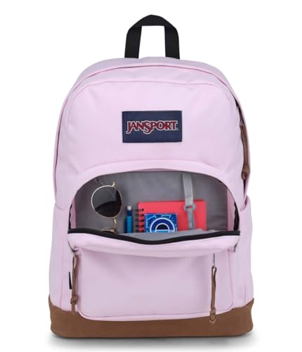 JanSport Right Pack Backpack - Durable Daypack with Padded 15" Laptop Sleeve, Spacious Main Compartment & Integrated Water Bottle Pocket - Pink Ice - color: Pink Ice
