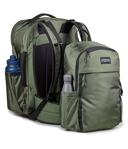 JanSport Venture Pack System – Travel Pack With Large Main Compartment, 4 Water Bottle Pockets, Adjustable Torso Length, Perimeter Wireframe Suspension, Tuck-Away Straps, Padded Hip Belt, Cargo Green - color: Cargo Green, style: Venture Pack System