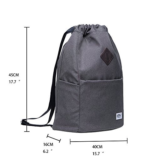 KAUKKO Drawstring Sports Backpack Gym Yoga Bag Shoulder Rucksack for Men and Women GREY 29.44L - color: Dark Grey3031
