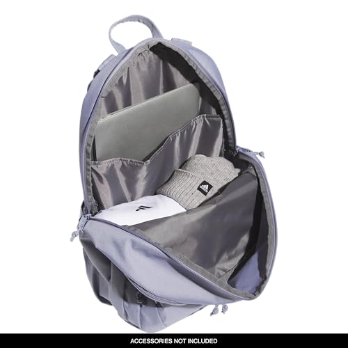 adidas Prime 7 Backpack for Laptop, School and Travel, 37L - color: Silver Violet Purple/Grey Four